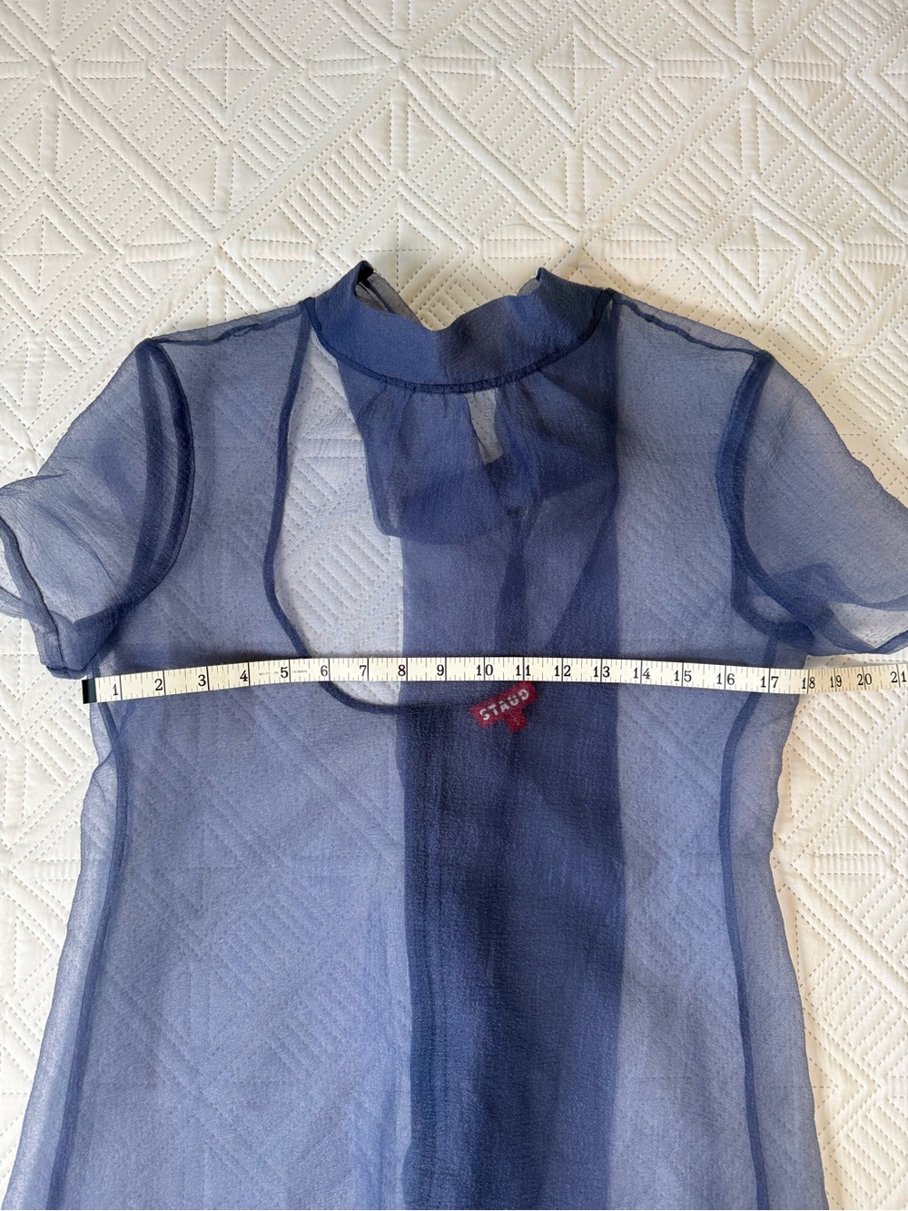 Staud Calluna Organza Gown Size S Navy Blue - Picture 6 of 14